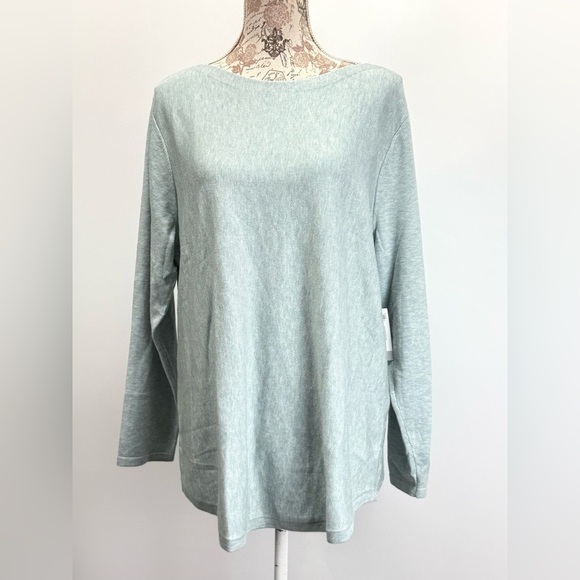 CHICOS Light Blue bateau neck long sleeve sweater size XL - Picture 7 of 14